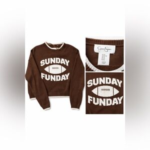 Jessica Simpson Brown 'Sunday Funday' Knit Sweater